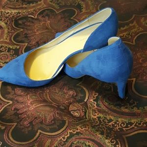 She Wore 3-1/2" Royal Blue Suede Shoes